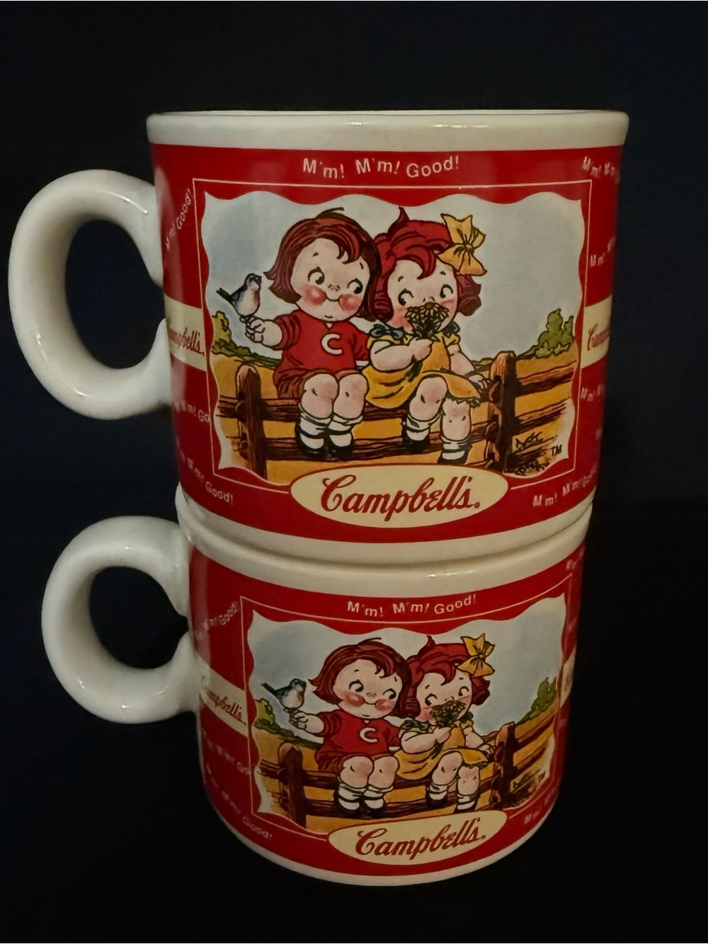Campbell's Red Cartoon Soup Mugs - Set of 2